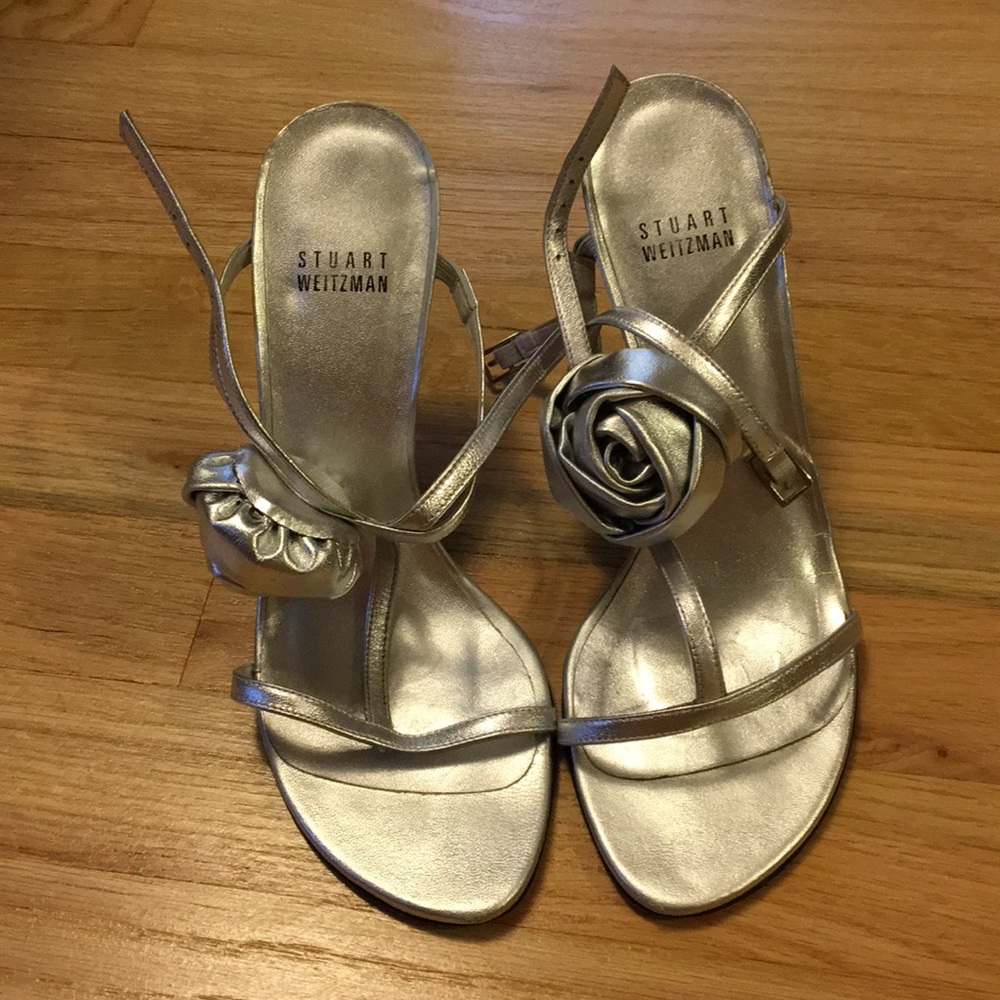 Stuart Weitzman silver heeled sandals